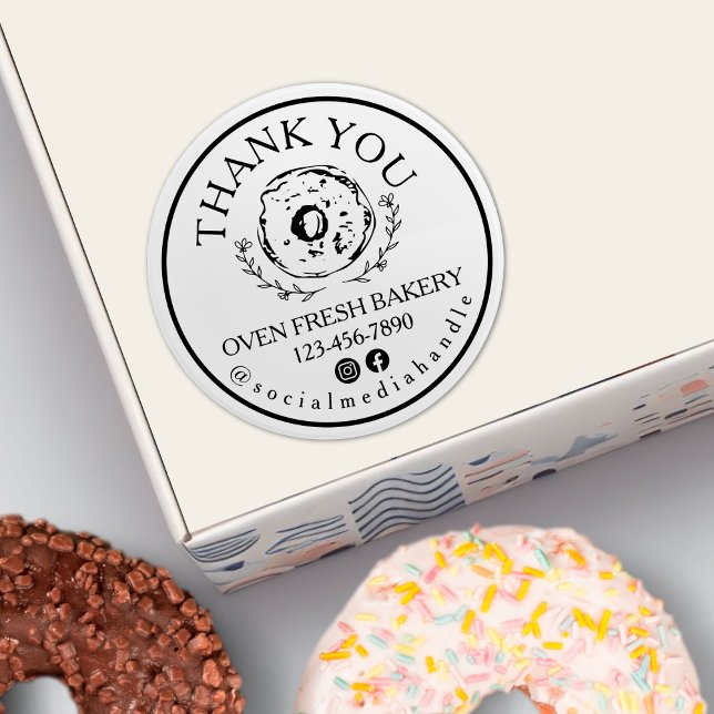 Adesivo Obrigado Pela Sua Rosquinha Preta (Criador carregado)