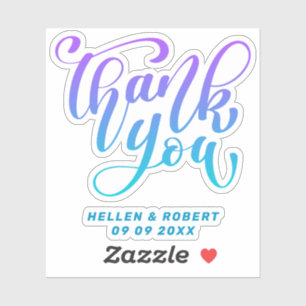 Adesivo Obrigado pela tipografia moderna