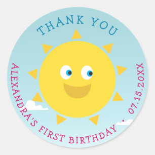 Adesivo Obrigado pelo 1º Aniversário Sol