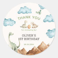 Obrigado pelo aniversário das crianças dinossauros