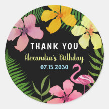 Obrigado pelo Aniversário do Flamingo Tropical