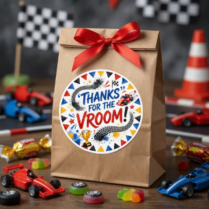 Adesivo Obrigado pelo Carro de Corrida de Aniversário Vroo