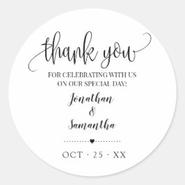 Adesivo Obrigado pelo casamento de chá de panela minimalis