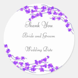 Adesivo Obrigado pelo Casamento Flor de Roxo
