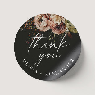 Adesivo Obrigado pelo Casamento Floral de Outono   Boho Pr