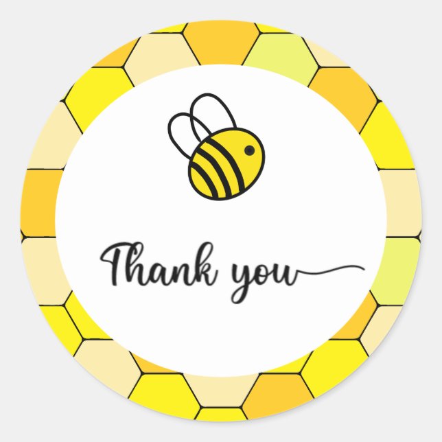 Adesivo Obrigado pelo chá de bebê Bee  (Frente)