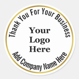 Adesivo Obrigado Pelo Logotipo Da Sua Empresa, Preto, Bran
