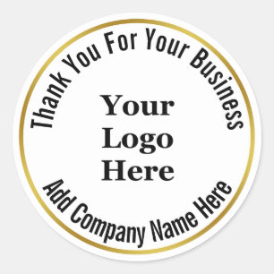 Adesivo Obrigado Pelo Logotipo Da Sua Empresa, Preto, Bran