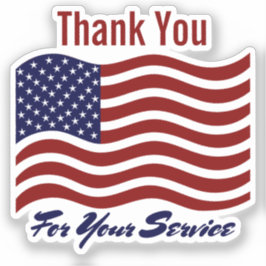 Adesivo Obrigado Pelo Serviço Bandeira Americana do Vetera