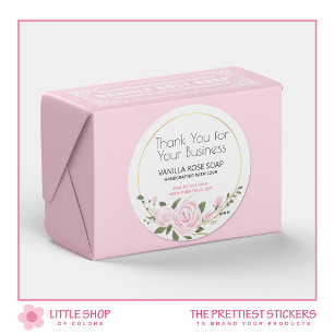 Adesivo Obrigado pelo seu negócio Floral Watercolor