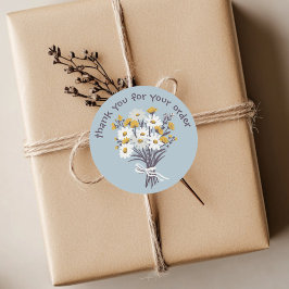 Adesivo "Obrigado pelo seu pedido" Buquê de margarida pers