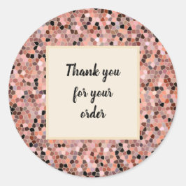 Adesivo Obrigado pelo seu pedido de mosaico rosa-rosa prof