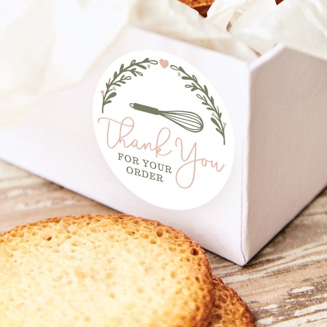 Adesivo Obrigado Pelo Seu Pedido De Panificação De Whisk & (Criador carregado)