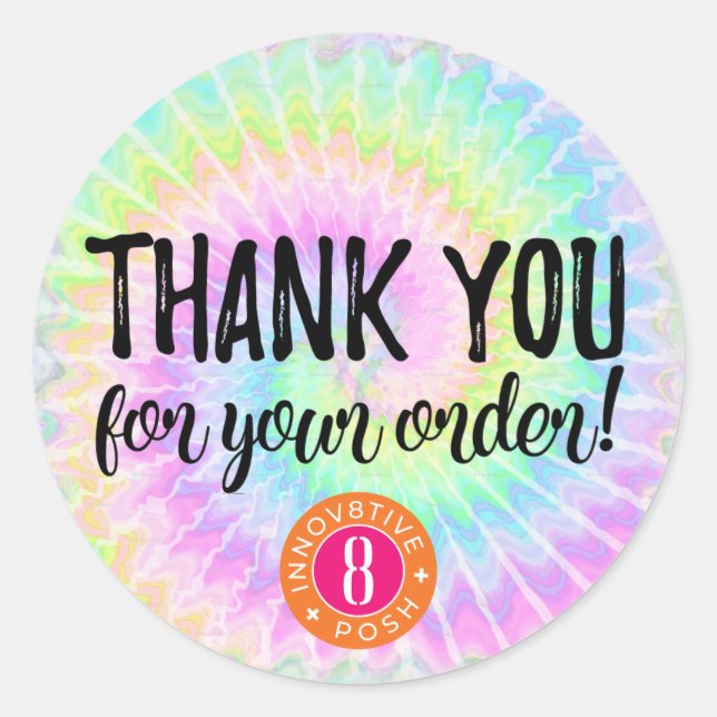 Adesivo Obrigado pelo seu pedido dye8tive + Posh (Frente)