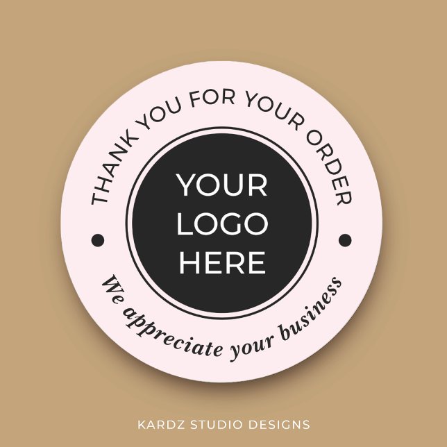 Adesivo Obrigado pelo seu pedido Round Sticker (Personalize these stickers with your logo for a complete branding look in your business.)
