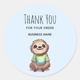 Adesivo Obrigado pelo seu pedido Sloth Vestindo uma camisa