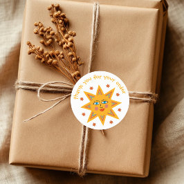 Adesivo "Obrigado pelo seu pedido" Sol Personalizado