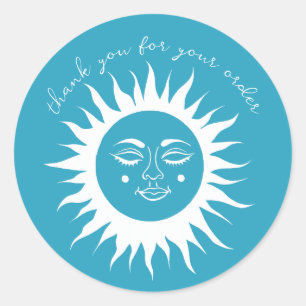 Adesivo "Obrigado pelo seu pedido" Sol Personalizado
