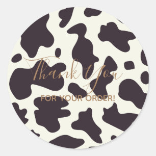 Adesivo Obrigado pelo seu pedido Vintage Cow Impressão