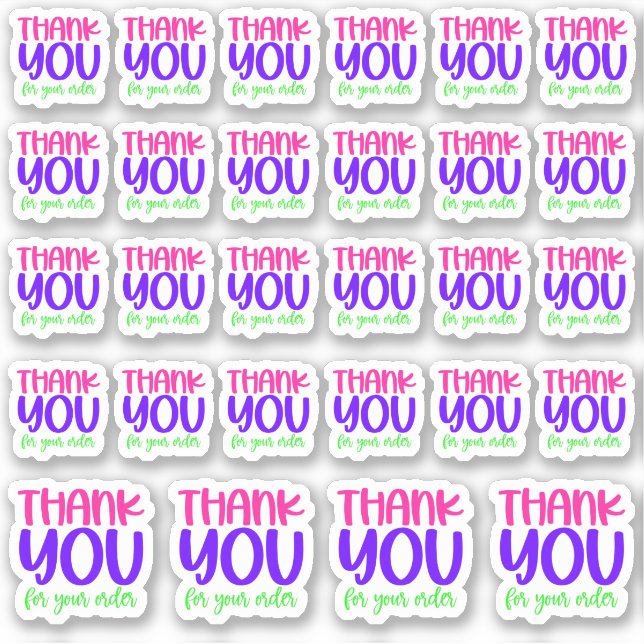 Adesivo Obrigado Pelo Seu Pedido - Vinyl Sticker (Frente)