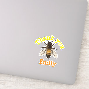 Adesivo Obrigado personalizado da abelha você