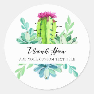 Adesivo Obrigado Personalizado De Êxito Do Cactus Waterco