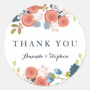 Adesivo Obrigado personalizado do jardim casamento