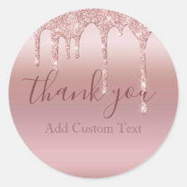 Adesivo Obrigado Personalizado, Rosa, Dissipador de Glitte