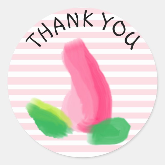 Adesivo Obrigado Pink Rosebud Stickers (Frente)