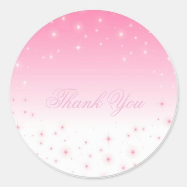 Adesivo Obrigado Pink Stars (Frente)