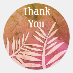 Adesivo Obrigado plantar a silhueta da folha marmoreada