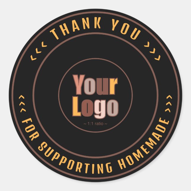 Adesivo Obrigado Por Apoiar A Homemade | Pequenas empresas (Frente)