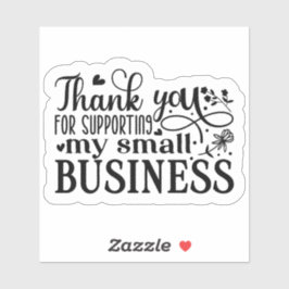 Adesivo Obrigado por apoiar minha pequena empresa