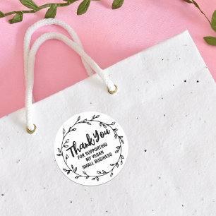 Adesivo Obrigado por apoiar minha pequena empresa Vegan