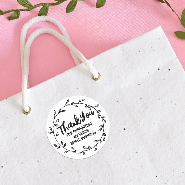 Adesivo Obrigado por apoiar minha pequena empresa Vegan (Criador carregado)