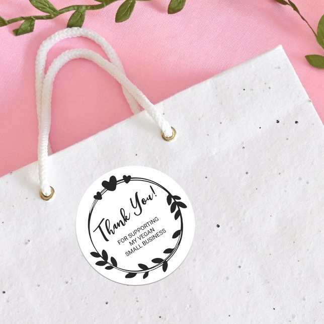 Adesivo Obrigado Por Apoiar Minha Pequena Empresa Vegan (Criador carregado)