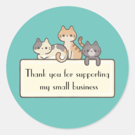 Adesivo Obrigado por apoiar o meu gato de pequena empresa