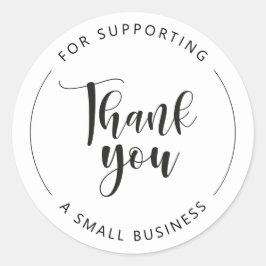 Adesivo Obrigado por apoiar uma pequena empresa" elegante