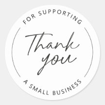 Obrigado por apoiar uma pequena empresa" elegante