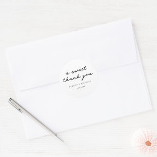 Adesivo Obrigado por Casamento Elegante Personalizado