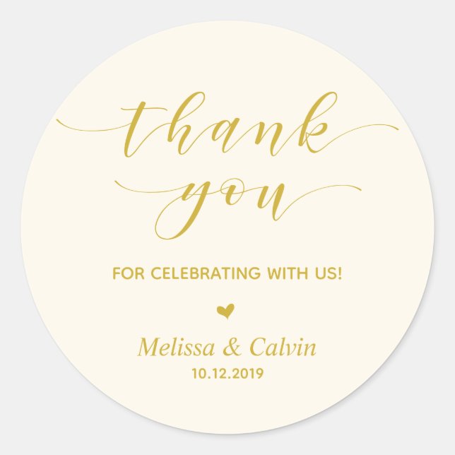 Adesivo Obrigado por celebrar conosco, Aniversário (Frente)