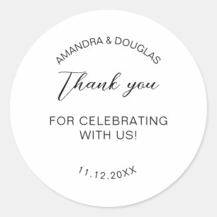 Adesivo Obrigado Por Celebrar Conosco, festa de casamento