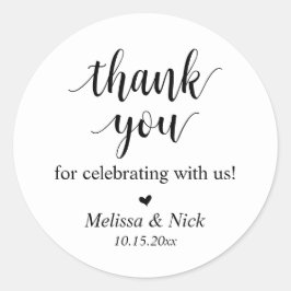 Adesivo Obrigado por celebrar conosco o Sticker Casado