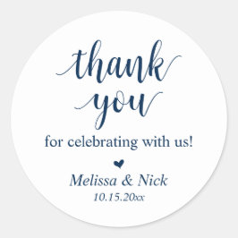 Adesivo Obrigado por celebrar conosco o Sticker Casado