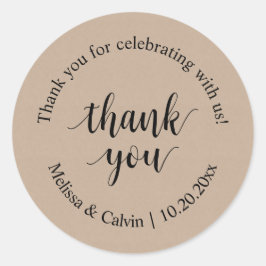 Adesivo Obrigado por celebrar conosco o Sticker Casado