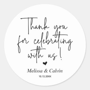 Adesivo Obrigado por celebrar conosco o Sticker Casado