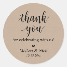 Adesivo Obrigado por celebrar conosco o Sticker Casado