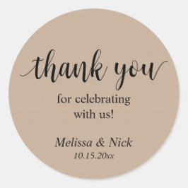 Adesivo Obrigado por celebrar conosco o Sticker Casado