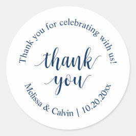 Adesivo Obrigado por celebrar conosco o Sticker Casado