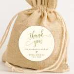 Adesivo Obrigado por comemorar conosco, Casamento<br><div class="desc">Obrigado por comemorar conosco,  Clássico da Ronda de Casamento,  em um tema clássico de ouro.</div>